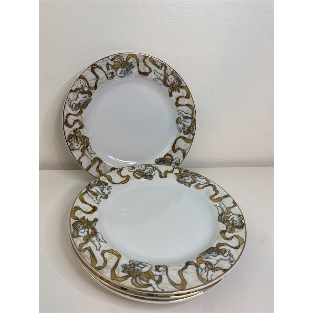 Set of 4 American Atelier "Heavenly Hosts" 8" Salad Plates